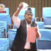 MP Thapa Tears Budget Booklet in Parliament, Citing Bias