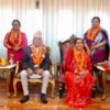 President Paudel receives Tihar ‘tika’ from his two sisters