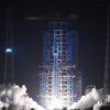 Chinese Long March-8A Y8 rocket transported to launch pad in south China