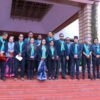 रास्वपाका सांसदहरु कालो पोशाक र निलो रिबनमा
