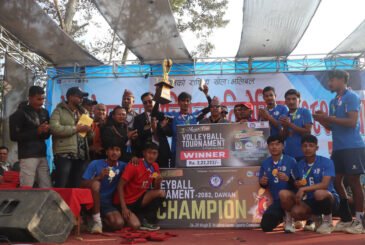 तेस्रो मेयरकप भलिबलको उपाधि आमचोकलाई