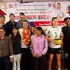महिला भलिबल टोलीका कप्तान शाहीको प्रतिमा अनावरण