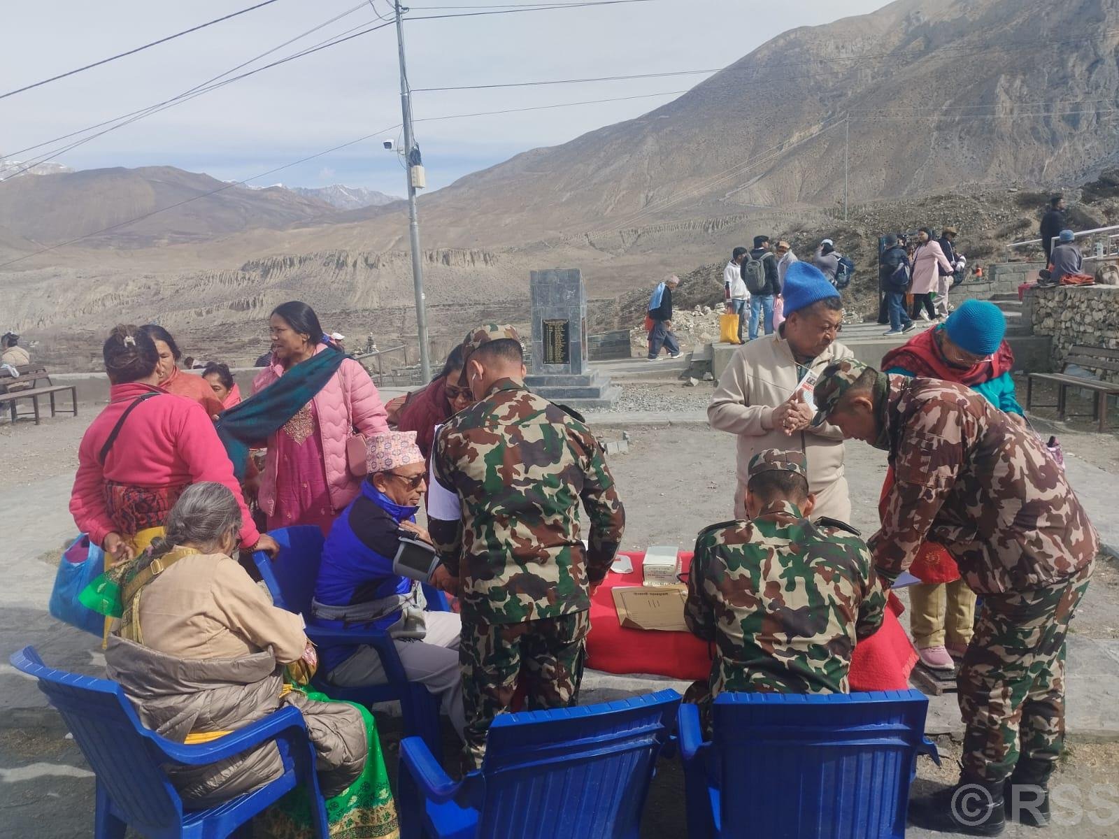 मुस्ताङमा निःशुल्क स्वास्थ्य शिविरमा १६८ जना दर्शनार्थी पर्यटक लाभान्वित