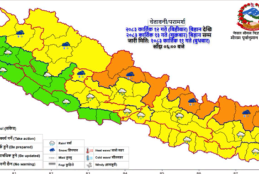 चक्रवात अर्नबको असर नेपालमा, पाँच प्रदेशमा भारी वर्षाको सम्भावना